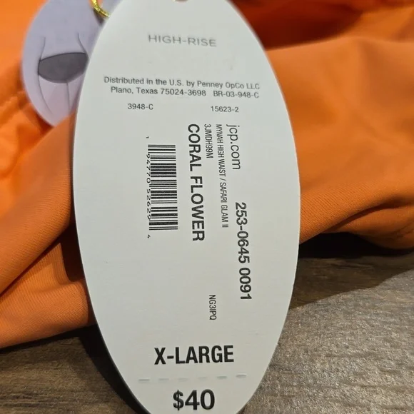 Mynah - Women's Stretch Fabric Lined High Waist Bikini Swimsuit Bottom in Coral﻿ - Picture 7 of 8